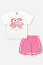 Conjunto Infantil Cheerleader com Shorts em Moletinho – Conjunto Menina Best Friends Cinti NATURAL/RS CONFETE