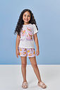 Pijama Infantil com Camiseta e Shorts em Malha Suede – Pijama Menina Verão Corgi NATURAL/LL BRUMA
