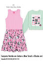 Conjunto Infantil Menina Blusão Menta e Vestido Rosa – Conjunto Menina Let’s Be Happy Mundo Cinti