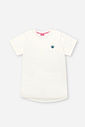 Blusa Infantil em Meia Malha – Camiseta Menina Verão Lisa com Detalhe Delicado NATURAL