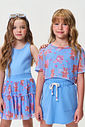 Conjunto Infantil Menina Regata com Strass e Saia-Short de Ursinhos