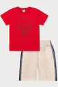 Conjunto Infantil Menino Long Board Vermelho Abrange