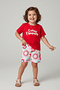 Conjunto Infantil Menina Sweet Flowers Vermelho Abrange