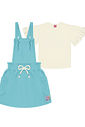 CONJ BLUSA E SALOPETE NATURAL/AZ LITORAL
