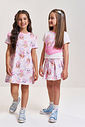 Conjunto Infantil Cheerleader com Shorts Saia Plissado – Conjunto Menina Fashion Cinti NATURAL/RS IOGURTE