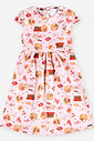 Vestido Infantil Menina em Cetim Glow com Estampa Delicada de Verão