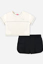Conjunto Infantil Menina Blusa Boxy e Short com Linho Preto