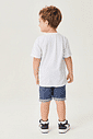CONJ CAMISETA E BERMUDA BRANCO/AZ JEANS ESCU