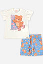 Conjunto Bebê Ursinha com Blusa Alongada e Short Ciclista