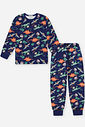 Pijama de Inverno Infantil Menino Dino World Divertto AZUL MARINHO