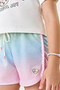 Conjunto Infantil Menina Blusa E Short Com Pulseira Natural Mundo Cinti