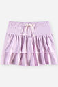 Conjunto Infantil Menina Blusa Boxy e Saia-Short com Babados Lilás