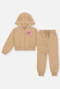 Conjunto Infantil Menina Jaqueta E Calça Com Strass Bege Mundo Cinti Conjunto Infantil Menina Jaqueta E Calça Com Strass Bege Mundo Cinti