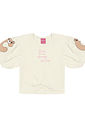 Conjunto Infantil Menina Blusa Cropped E Short-Saia Rosa E Natural Cinti