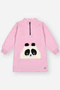 Vestido Infantil Menina Panda Em Pelo Rosa Mundo Cinti