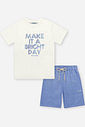 Conjunto Infantil Menino Camiseta Bright e Bermuda com Cordão Olympian