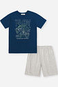 Pijama de Verão Infantil Menino Vídeo Game Divertto AZ MARINHO/MESCLA MEDIO