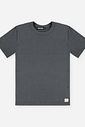 Conjunto Menino Camiseta Chumbo e Bermuda Palmas Latte