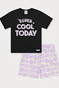CONJ BLUSA E SHORTS PRETO/LL BRUMA