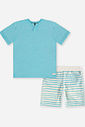 Conjunto Menino Camiseta e Bermuda Listrada Sereno