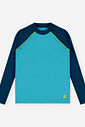 Camiseta Raglan Menino Manga Longa em Malha UV Spring Sky