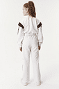 Conjunto Jaqueta E Calça Wide Leg Off White E Preto CTV