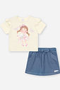 CONJ BLUSA E SHORTS/SAIA NATURAL/AZ JEANS MED