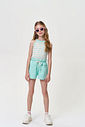 Conjunto Infantil Menina Regata Listrada e Short em Moletom Brisa