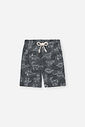 Bermuda Infantil Menino Dinossauros em Nylon com Elastano Chumbo