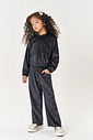 Conjunto Infantil Menina Jaqueta E Wide Leg Brilho Preto Mundo Cinti