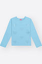 Blusa Menina Strass de Coração Mundo Cinti AZUL PORCELANA