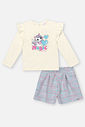 Conjunto Bebê Menina Blusa E Short Magic Azul Mundo Cinti
