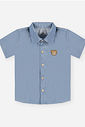 Conjunto Bebê Menino Camisa Aplique Ursinho, Camiseta Ursinhos e Bermuda Bege