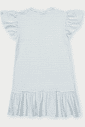 Vestido Infantil com Babados Listrado Azul Abrange