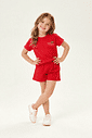 Conjunto Infantil Blusa Cherry Lady e Shorts Vermelho