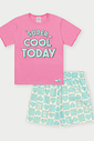CONJ BLUSA E SHORTS RS CONFETE/AZ BLUE L