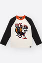 Camiseta Raglan Manga Longa Menino Dilophosaurus Kippos