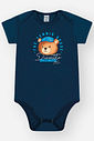 Conjunto Infantil Esportivo Divertido com Body de Ursinho e Bermuda em Moletom Piquet AZUL MARINHO