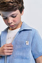 Conjunto Infantil 3 Peças Camiseta Sunny, Camisa e Bermuda