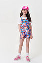 Conjunto Infantil Menina Blusa e Jardineira de Cachorrinhos