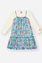 Vestido Infantil Menina Sobreposição Tule Azul Mundo Cinti