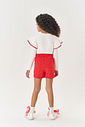 Conjunto Infantil Menina Blusa Babado E Short-Saia Vermelho Mundo Cinti