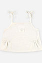 Conjunto Infantil Menina Regata Cropped e Short-Saia com Linho Iogurte