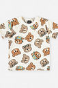 Conjunto Bebê Menino Camisa Aplique Ursinho, Camiseta Ursinhos e Bermuda Bege