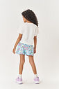 Conjunto Infantil Menina Blusa Estrelas E Short Dino Azul Mundo Cinti
