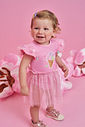 Fantasia Infantil de Sorvete com Vestido em Cotton Tule Drops e Strass ROSA IOGURTE