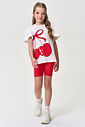 Conjunto Infantil Menina Blusa de Cerejas e Ciclista