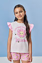 Pijama Infantil com Blusa e Shorts em Cotton Linho – Pijama Menina Verão de Margaridas OFF WHITE/RS IOGURTE