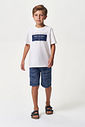Conjunto Menino Camiseta Beyond e Bermuda Riscada Marinho