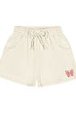 Conjunto Infantil Menina Blusa Boxy E Short  Borboletas E Pompom Natural Cinti